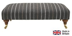 Heart of House - Sherbourne Large Striped Footstool - Charcoal